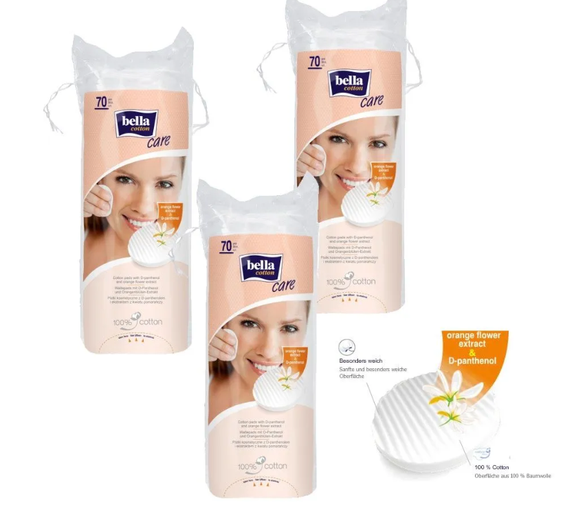 BELLA Wattepads D-Panthenol+Orangenblütenextrakt